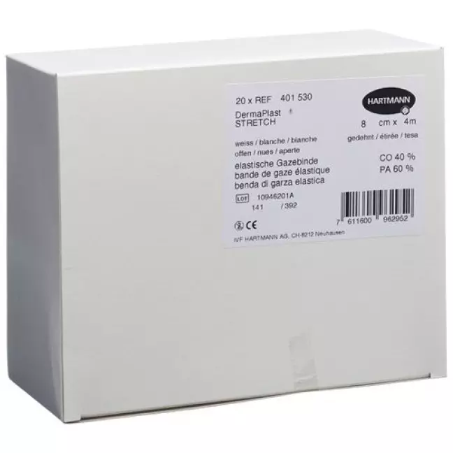 Dermaplast Stretch марлевый бинт Weiss 8смx4m 20 штук Dermaplast Stretch марлевый бинт Weiss 8смx4m 20 штук