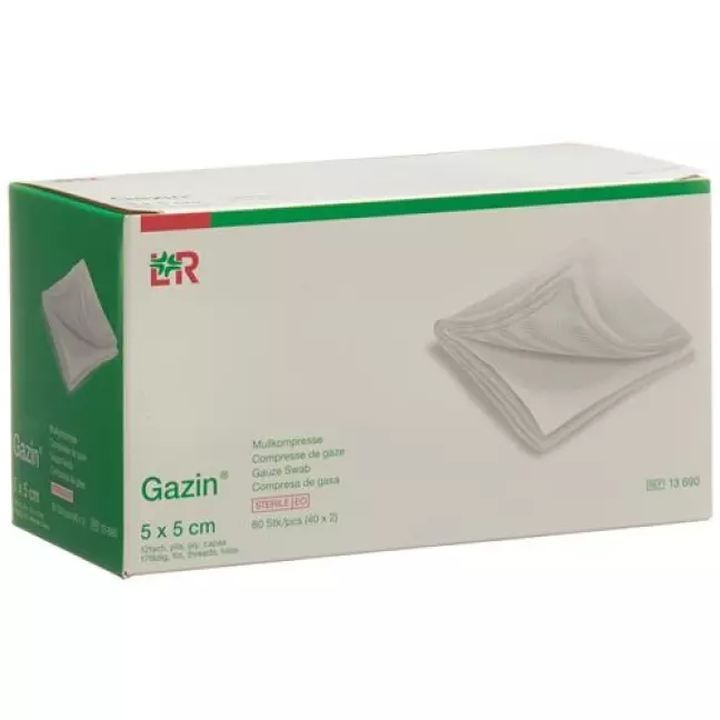 Gazin Mullkompresse 5x5см 12-fach стерильный 40x 2 штуки Gazin Mullkompresse 5x5см 12-fach стерильный 40x 2 штуки