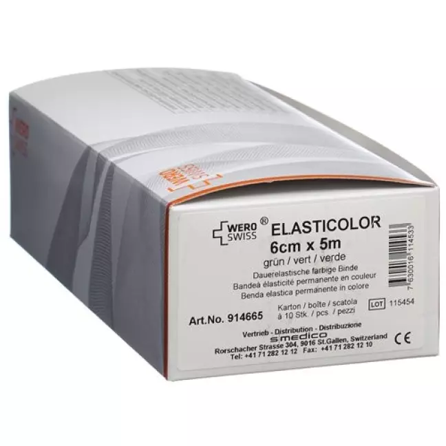 Wero Elasticolor эластичный бинт 5мX6см Grun 10 штук Wero Elasticolor эластичный бинт 5мX6см Grun 10 штук