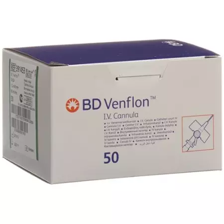 BD Venflon 2 1.2x45мм 18г Luer Grun 50 штук BD Venflon 2 1.2x45мм 18г Luer Grun 50 штук