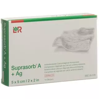 Suprasorb A + Ag Calciumalginat компресс 5x5см стерильный 10 штук