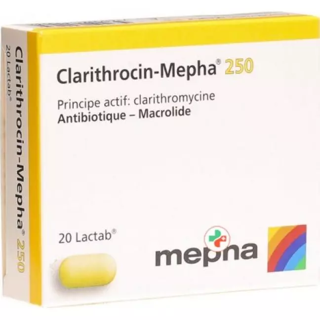 Clarithrocin Mepha 250 mg 20 Lactabs Clarithrocin Mepha 250 mg 20 Lactabs