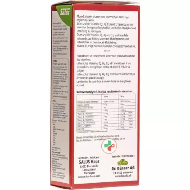 Floradix Vitamine + organisches Eisen Saft Flasche 250мл Floradix Vitamine + organisches Eisen Saft Flasche 250мл