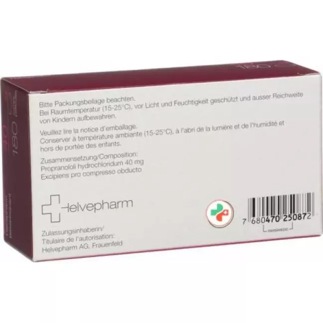 Propranolol Helvepharm 40 mg 180 tablets Propranolol Helvepharm 40 mg 180 tablets