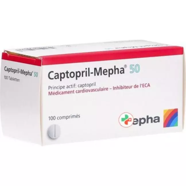 Captopril Mepha 50 mg 100 tablets Captopril Mepha 50 mg 100 tablets
