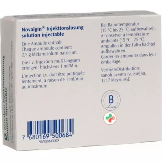 Novalgin 50% 2.5 g/5 ml 5 Ampullen 5 ml