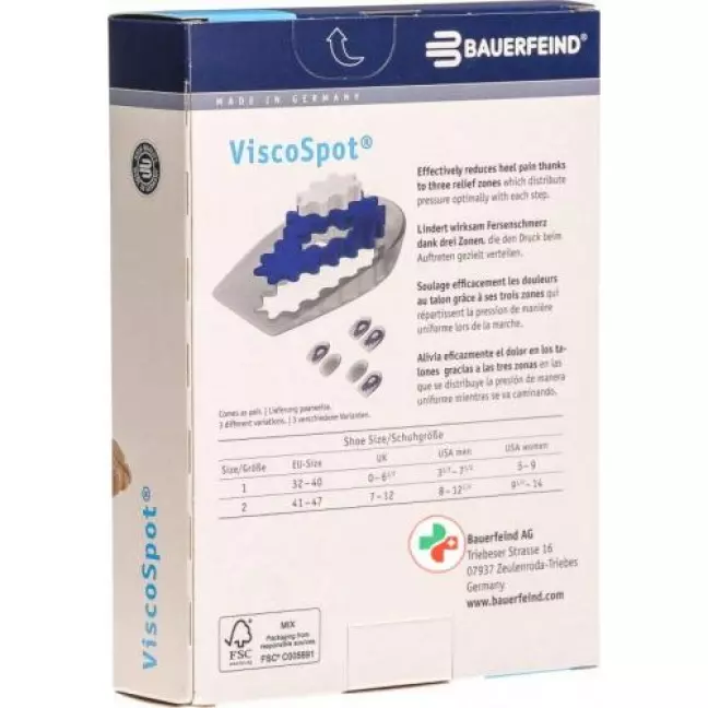 ViscoSpot Fersenkissen Rechter + Linker Fuss Grosse 2 ViscoSpot Fersenkissen Rechter + Linker Fuss Grosse 2