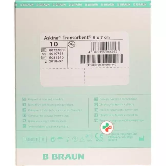 Askina Transorbent Wundauflage 5x7см 10 штук Askina Transorbent Wundauflage 5x7см 10 штук