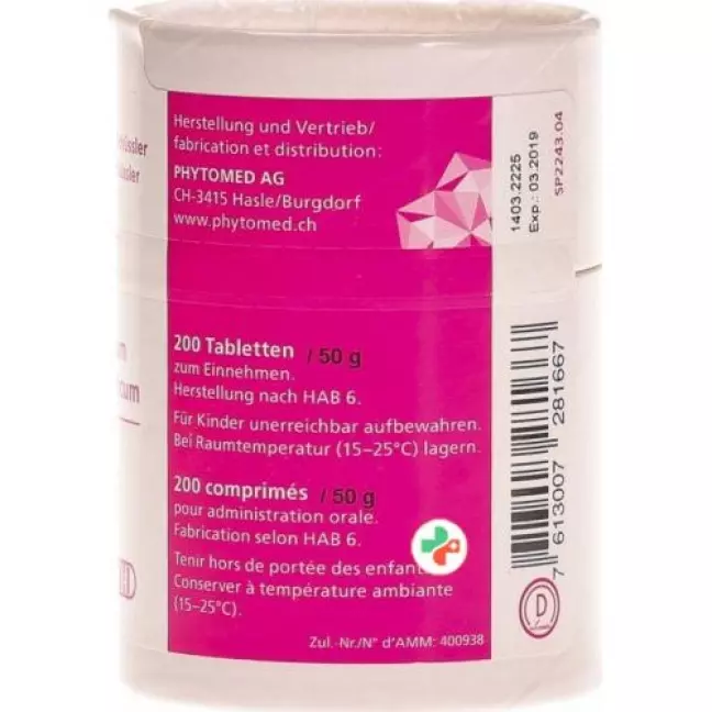 Phytomed Schussler Nr. 10 Natr Sulf в таблетках, D 6 50г Phytomed Schussler Nr. 10 Natr Sulf в таблетках, D 6 50г