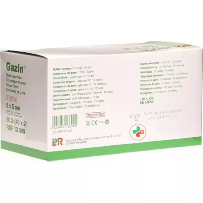 Gazin Mullkompresse 5x5см 12-fach стерильный 40x 2 штуки Gazin Mullkompresse 5x5см 12-fach стерильный 40x 2 штуки