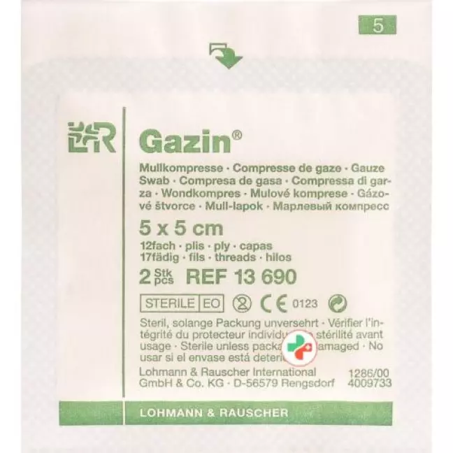 Gazin Mullkompresse 5x5см 12-fach стерильный 40x 2 штуки Gazin Mullkompresse 5x5см 12-fach стерильный 40x 2 штуки
