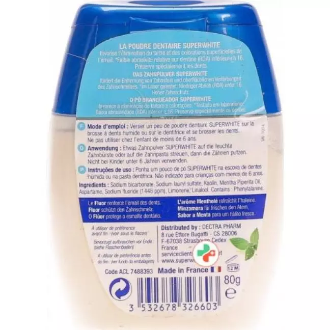 SuperWhite Weissendes Zahnpulver 80г