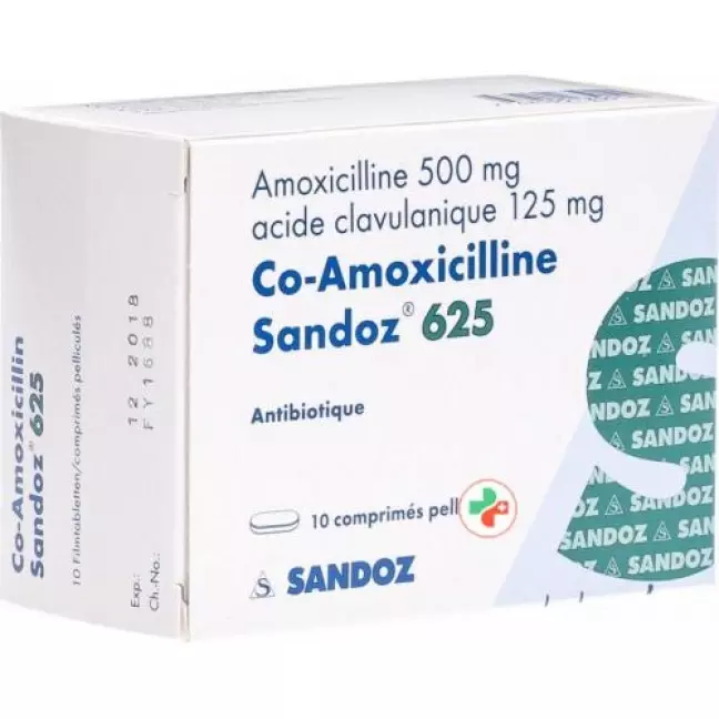 CO Amoxicillin Sandoz 625 mg 10 filmtablets CO Amoxicillin Sandoz 625 mg 10 filmtablets