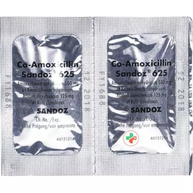 CO Amoxicillin Sandoz 625 mg 10 filmtablets CO Amoxicillin Sandoz 625 mg 10 filmtablets