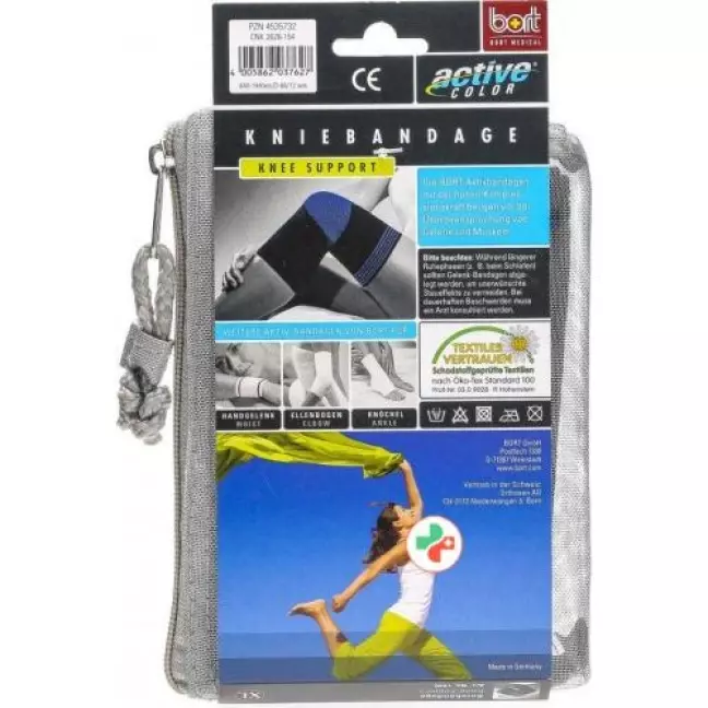 Bort Aktive Color Kniebandage размер XL +42см Schwarz Bort Aktive Color Kniebandage размер XL +42см Schwarz