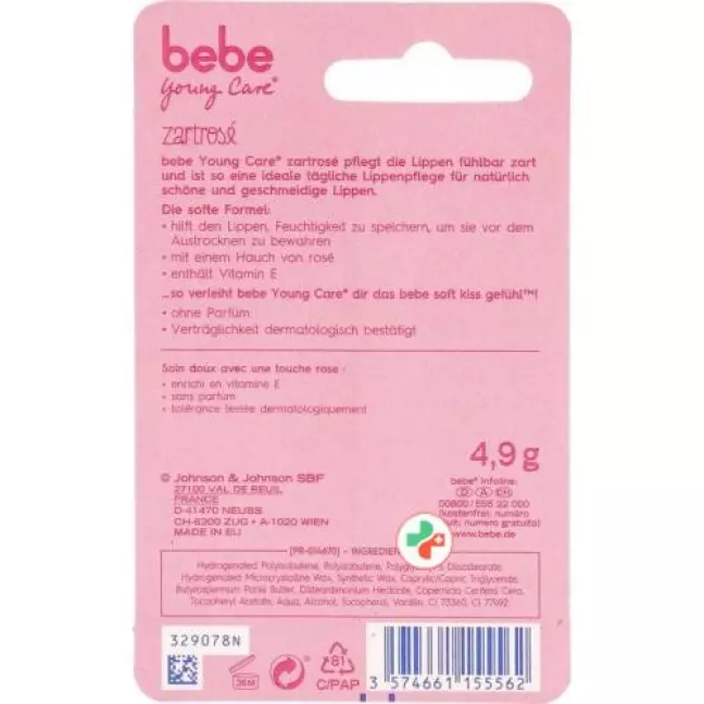 Bebe Young Care Lipcare Zartrose Stick 4.9г Bebe Young Care Lipcare Zartrose Stick 4.9г