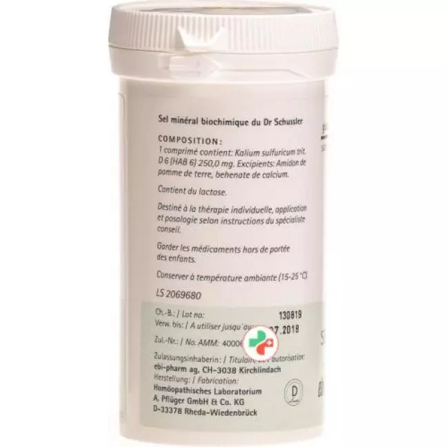 Pflueger Schussler Nr. 6 Kal Sulf в таблетках, D 6 100г Pflueger Schussler Nr. 6 Kal Sulf в таблетках, D 6 100г