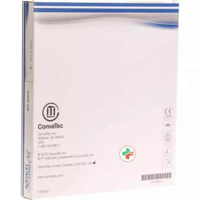 Aquacel Ag Extra Hydrofiber Verband 15x15см 5 штук Aquacel Ag Extra Hydrofiber Verband 15x15см 5 штук