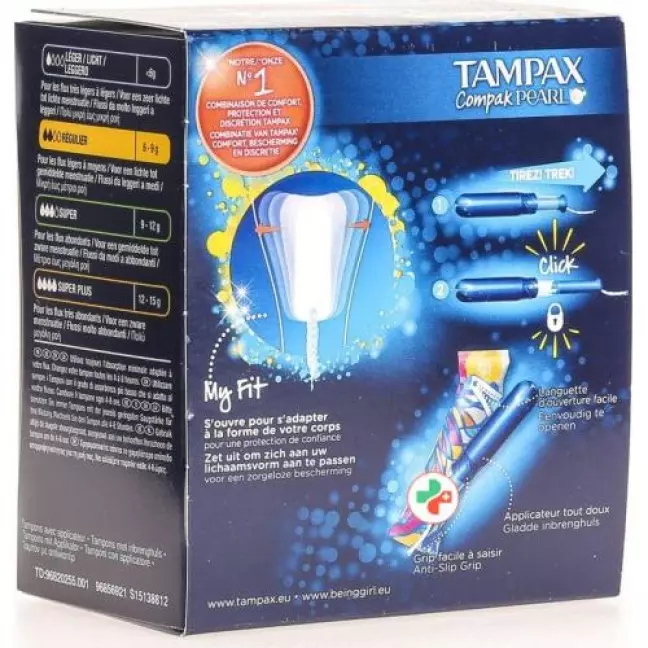 Tampax Tampons Compak Pearl Regular 18 штук Tampax Tampons Compak Pearl Regular 18 штук