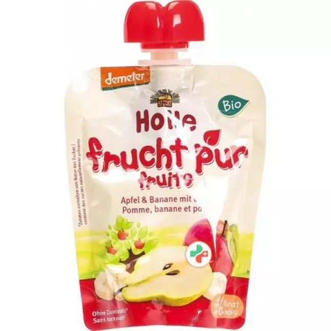 Holle Pouchy Apfel Banane mit Birne 12x 90г Holle Pouchy Apfel Banane mit Birne 12x 90г