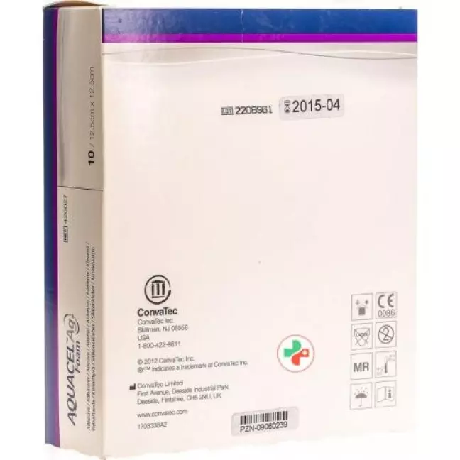Aquacel Ag Foam 12.5x12.5xcm Adhesive 10 штук Aquacel Ag Foam 12.5x12.5xcm Adhesive 10 штук
