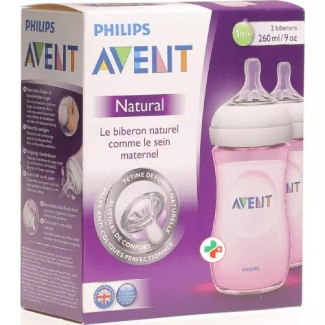 Avent Philips Naturnah-Flasche 2x 260мл Duo Rosa Avent Philips Naturnah-Flasche 2x 260мл Duo Rosa