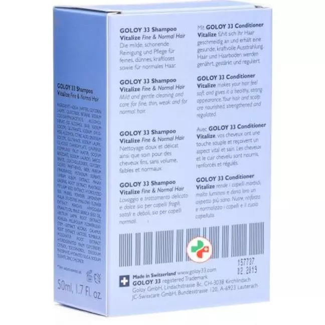 Goloy 33 Reiseset Haarpflege Fine&Normal 2x 50мл Goloy 33 Reiseset Haarpflege Fine&Normal 2x 50мл