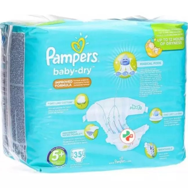 Pampers Baby Dry размер 5+ 13-27кг Jun Pl Sparpa 35 штук Pampers Baby Dry размер 5+ 13-27кг Jun Pl Sparpa 35 штук