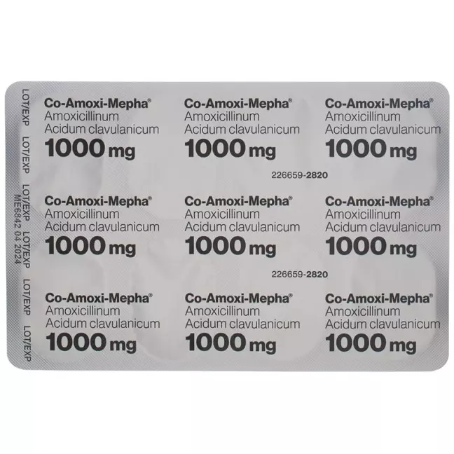 CO-AMOXI Mepha Filmтаблетка 1000 мг CO-AMOXI Mepha Filmтаблетка 1000 мг