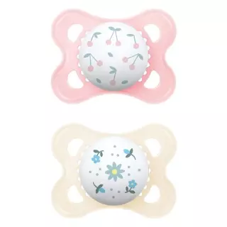 MAM Original Nuggi 0-6m pink/white
