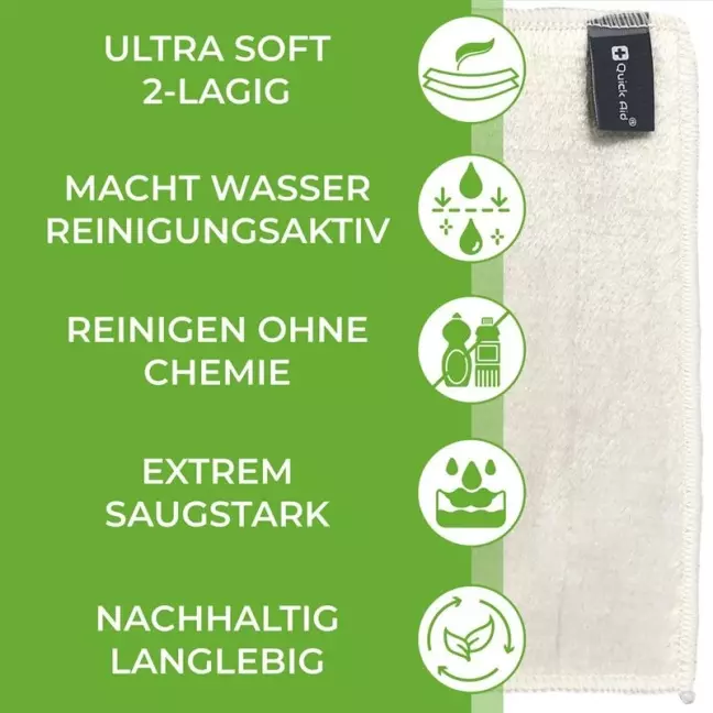 QUICK AID Bambus-Reinigungstuch blau QUICK AID Bambus-Reinigungstuch blau