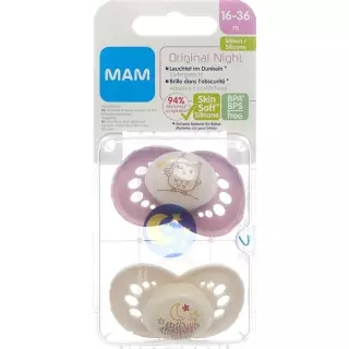MAM Night Nuggi Silikon 16-36m Girl