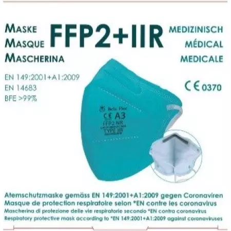 VASANO Maske FFP2 + Typ IIR türkis D/F/I VASANO Maske FFP2 + Typ IIR türkis D/F/I