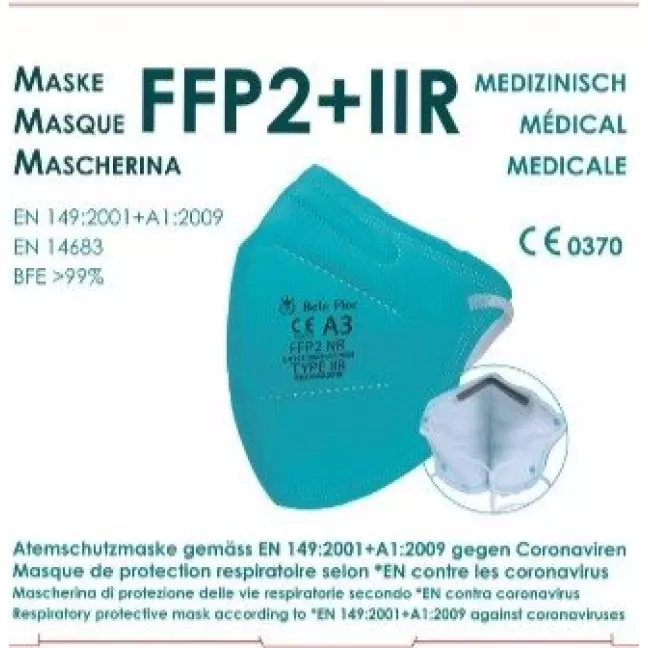 VASANO Maske FFP2 + Typ IIR türkis D/F/I VASANO Maske FFP2 + Typ IIR türkis D/F/I