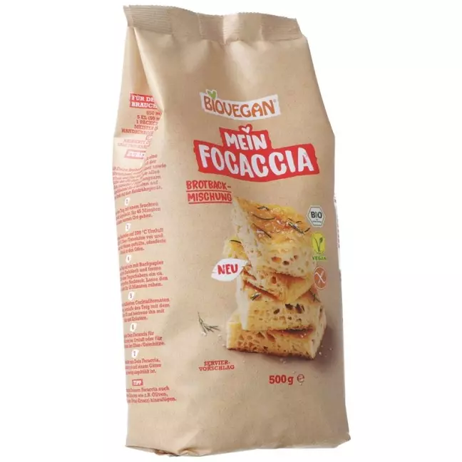 BIOVEGAN Mein Focaccia Brotbackmisch veg BIOVEGAN Mein Focaccia Brotbackmisch veg