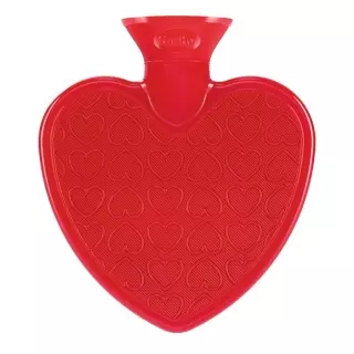 FASHY Herzwärmflasche 0.7l Doppellamelle rot Th