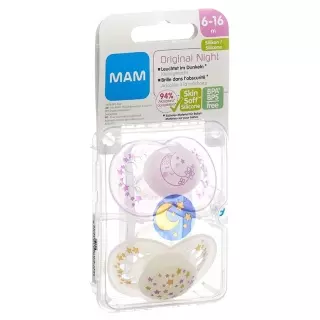 MAM Night Nuggi Silikon 6-16m Girl