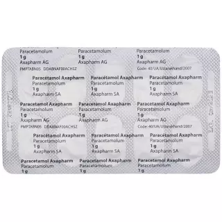 Парацетамол Аксафарм таблетки, покрытые пленочной оболочкой, 1 г, 20 шт.