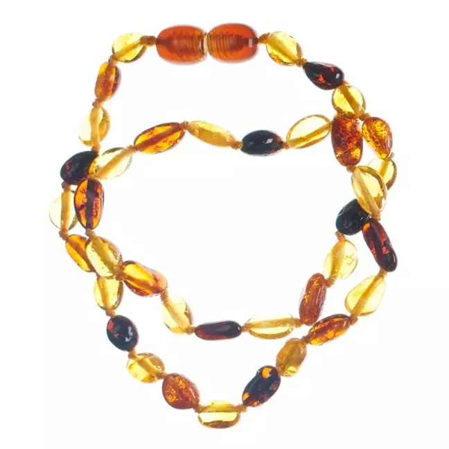 Selena's Baby Amber Necklace 32-34cm Multicol Oval Selena's Baby Amber Necklace 32-34cm Multicol Oval