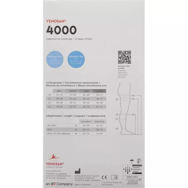 VENOSAN 4001 A-GH KKL1 S удлиненный, Мексика, 1 пара