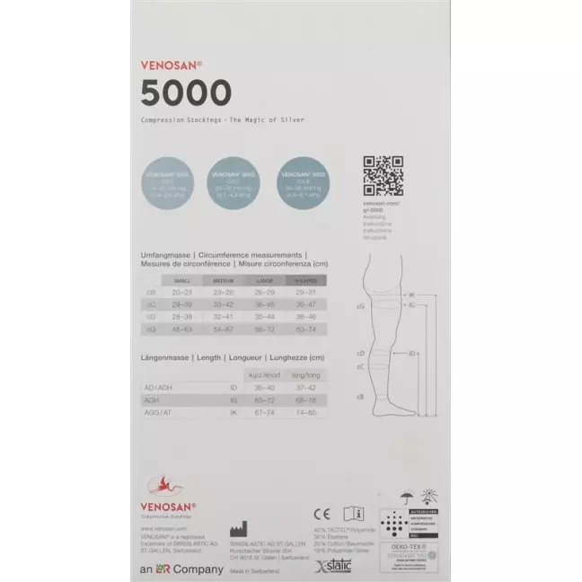 VENOSAN 5002 A-DH KKL2 M короткие открытые черные 1 пара