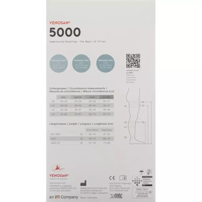 VENOSAN 5002 A-GH KKL2 L короткие открытые песочные 1 пара