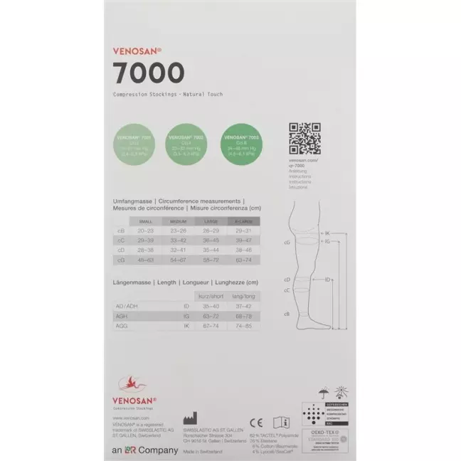 Venosan 7003 A-d Kkl3 L Short Off Beige 1 pair Venosan 7003 A-d Kkl3 L Short Off Beige 1 pair