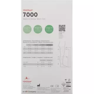 Venosan 7002 A-dh Kkl2 XL Short Off Black 1 pair