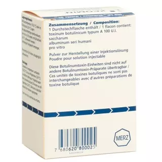 Xeomin Trockensub 100 E powder for solution for injection Durchstf