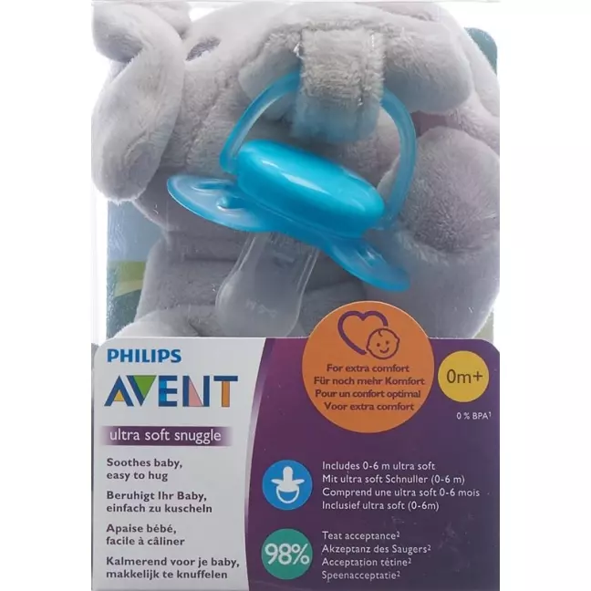 Avent Philips Snuggle + ультрамягкий бирюзовый слон