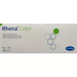 Бинты эластичные Rhena Color 6смх5м красные открытые 10 шт.