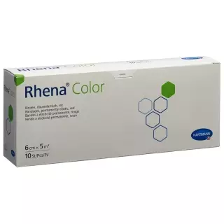 Бинты эластичные Rhena Color 6смх5м красные открытые 10 шт.
