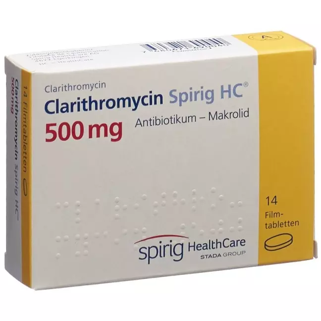 Clarithromycin Spirig HC Filmtabletten 500mg 14 Stück Clarithromycin Spirig HC Filmtabletten 500mg 14 Stück