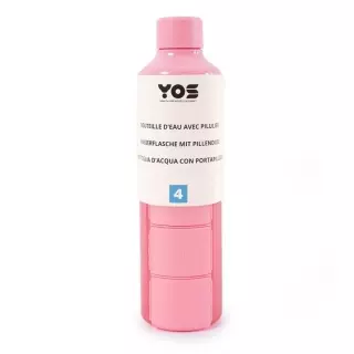 Yos Bottle ежедневный дозатор 375мл с 4 отделениями розовый